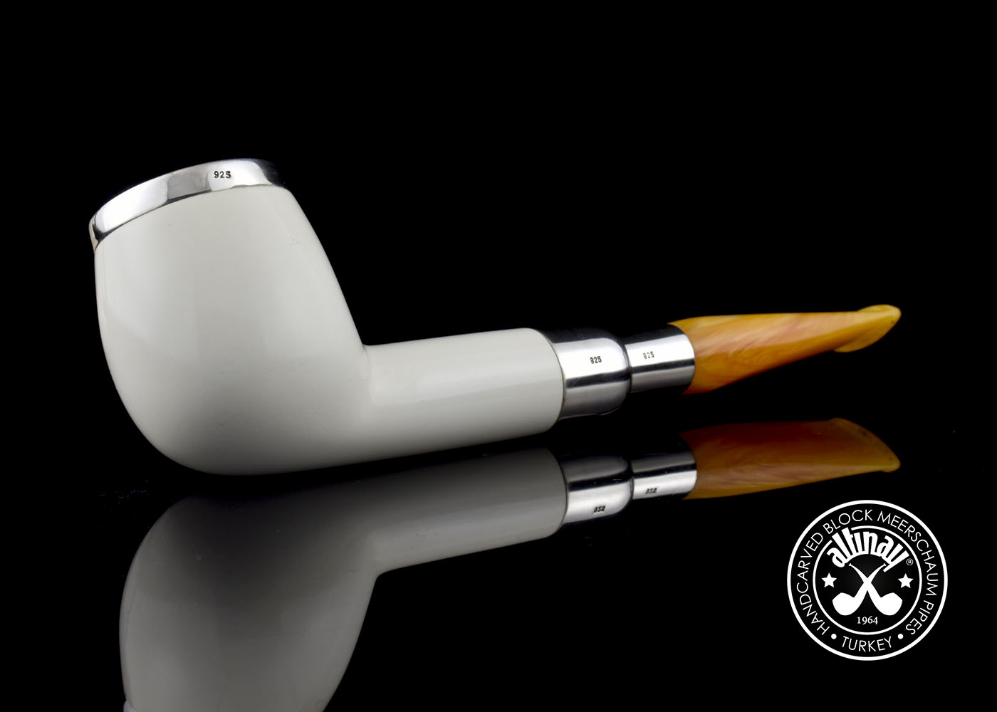 altinay-spigot-billiard-meerschaumpfeife-silber-top-2 image 6