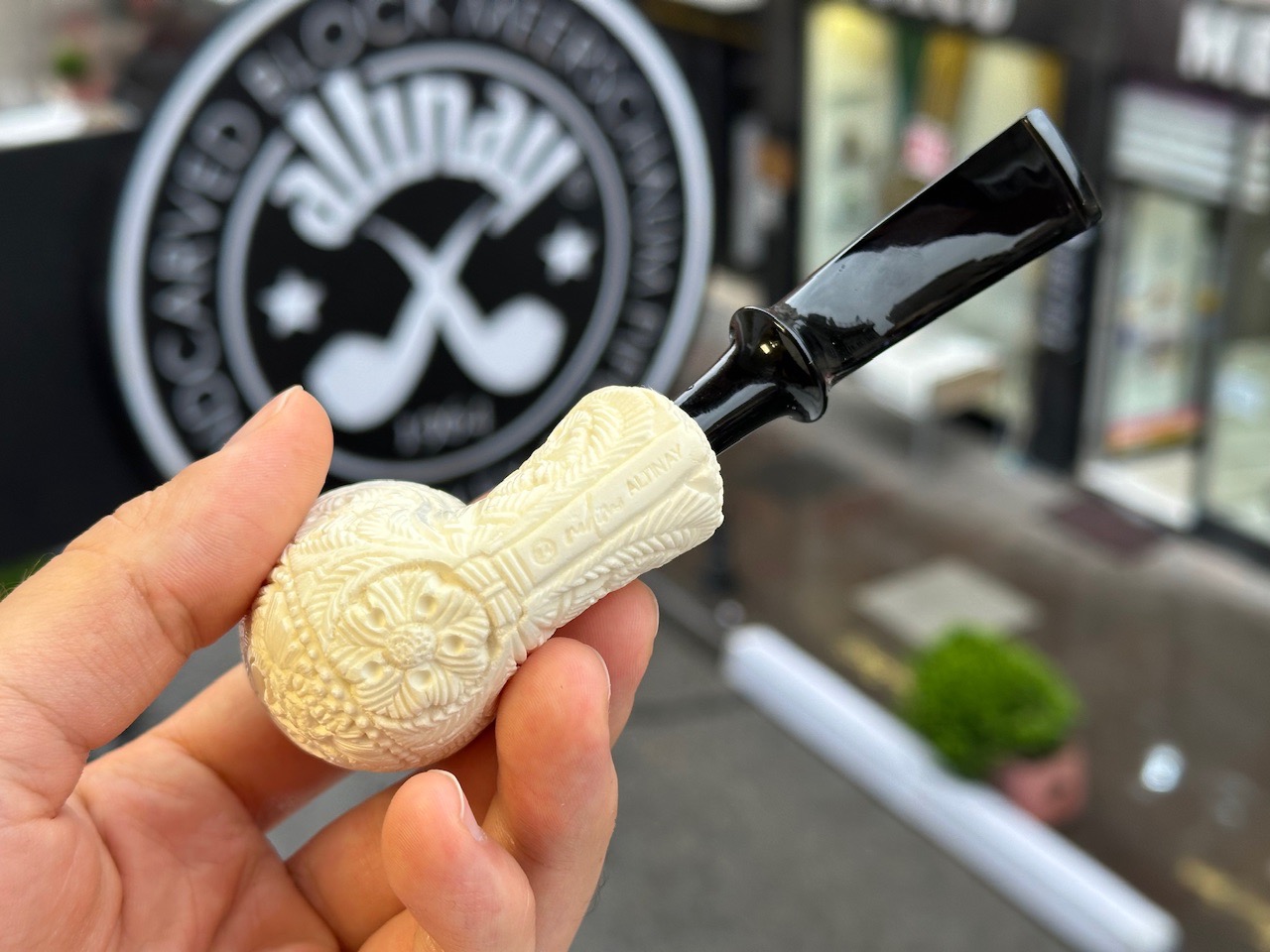 altinay-eagle-s-claw-eagle-motiv-pear-meerschaumpfeife-natur-handgeschnitzt image 2