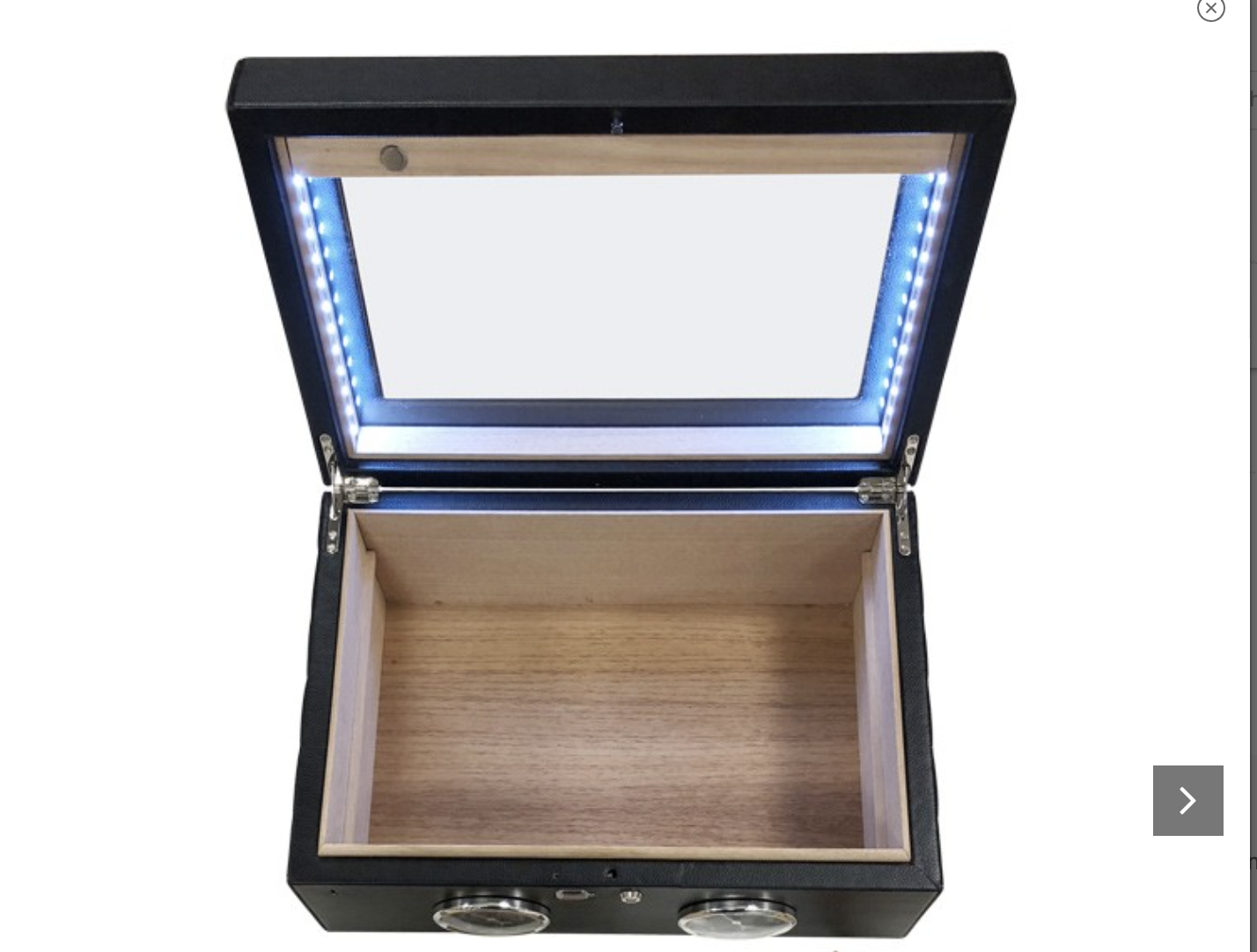 prestige-lemans-gt-humidor-120-zigarren-schwarz-leder-glas-led image 2