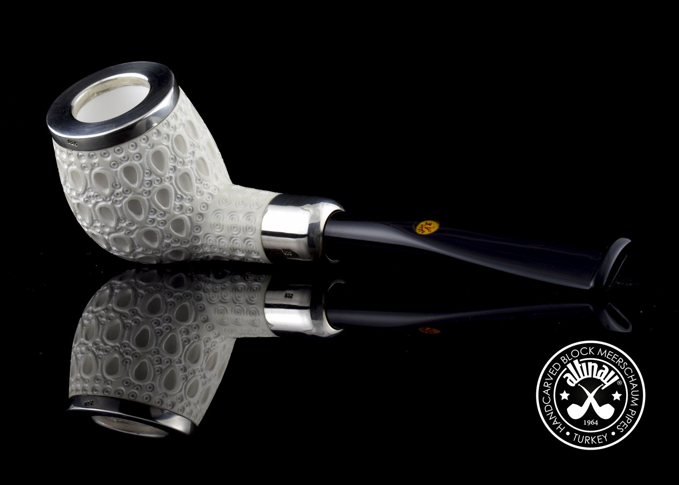 altinay-army-top-apple-meerschaumpfeife-silber image 4