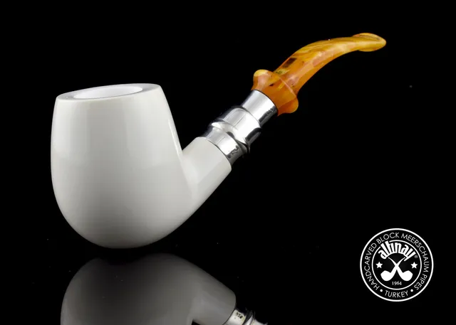 altinay-spigot-bent-billiard-meerschaumpfeife-silber-5 image 1