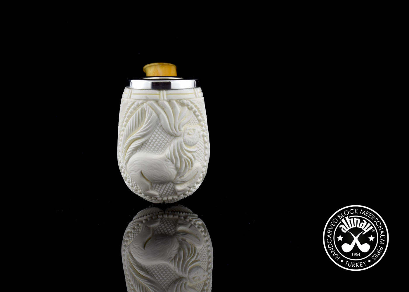 altinay-bent-billiard-meerschaumpfeife-hirschmotiv image 5