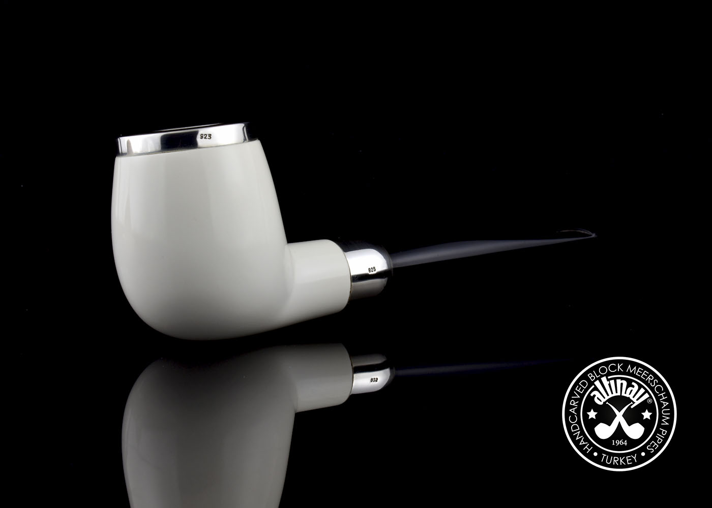 altinay-spigot-army-billiard-meerschaumpfeife-top-silber image 2