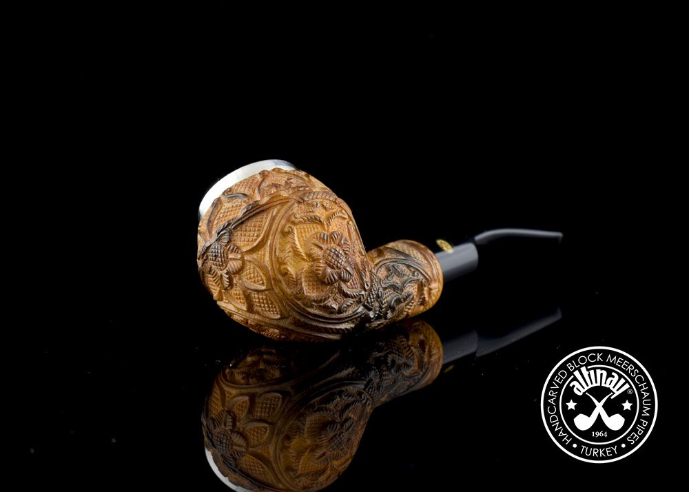 altinay-classic-top-silber-floral-meerschaumpfeife image 1