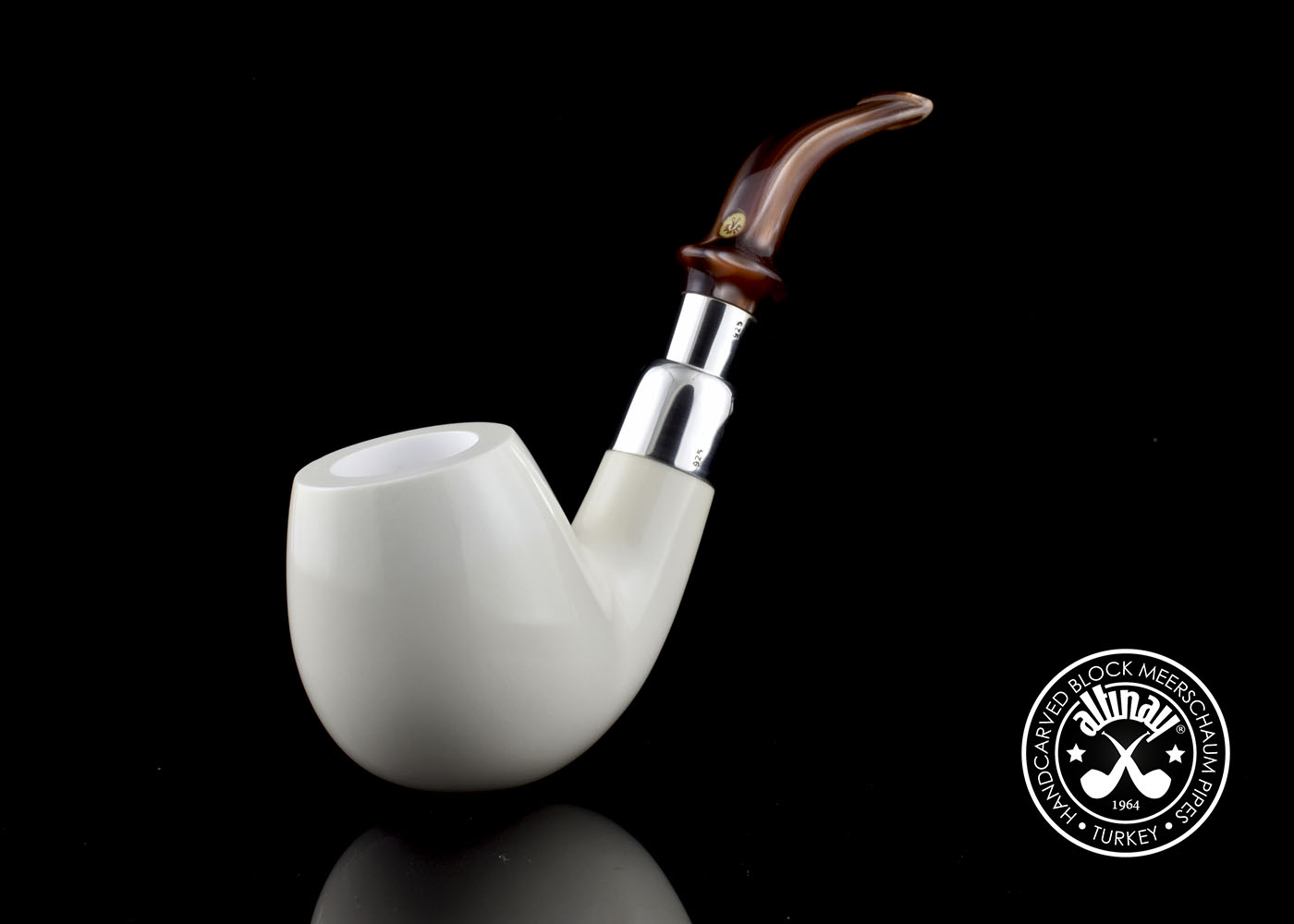 altinay-spigot-brandy-meerschaumpfeife-silver-echt-meerschaum image 1
