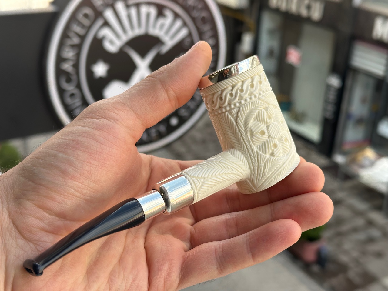 altinay-spigot-cherrywood-meerschaumpfeife-silber image 2