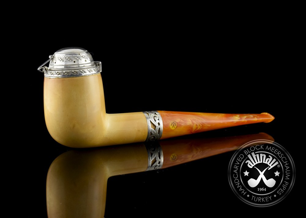 altinay-calcined-meerschaumpfeife-billiard-22812-silberdeckel image 5