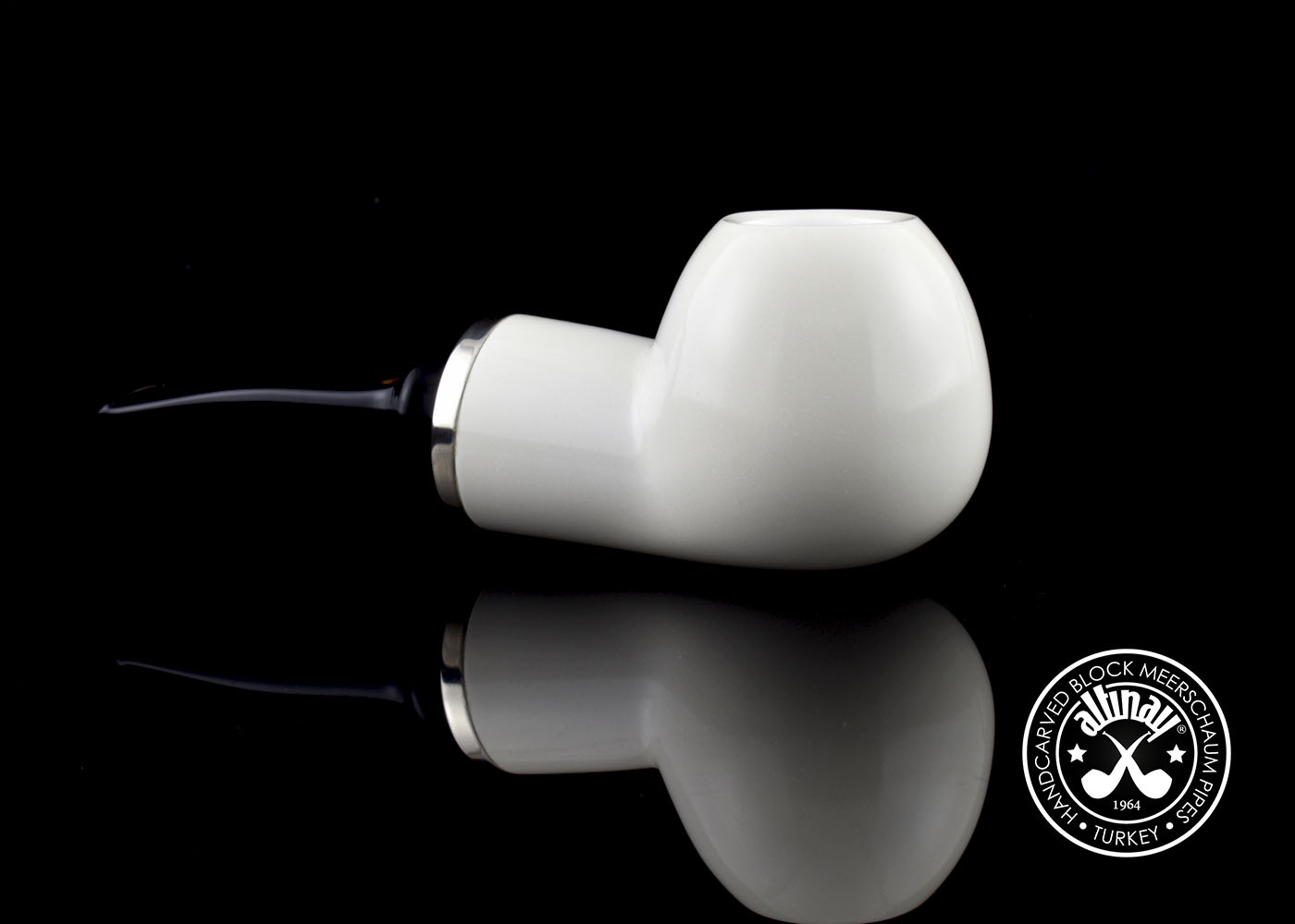 altinay-reverse-calabash-apple-pfeife-silber-army-meerschaum image 3