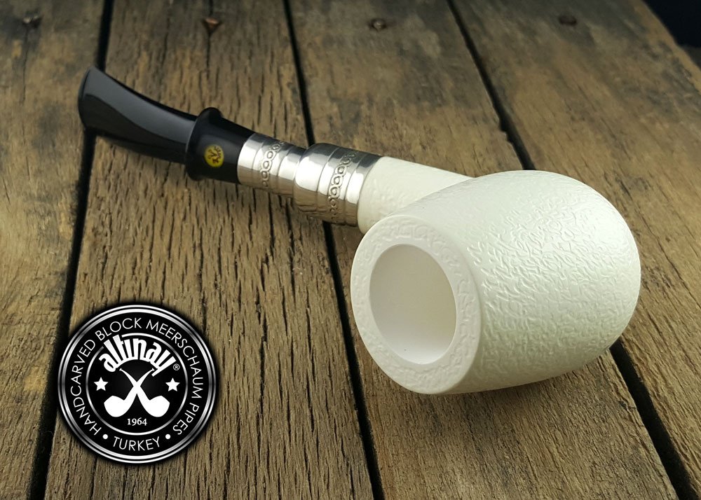 altinay-classic-bent-meerschaumpfeife-silber-mit-etui image 5
