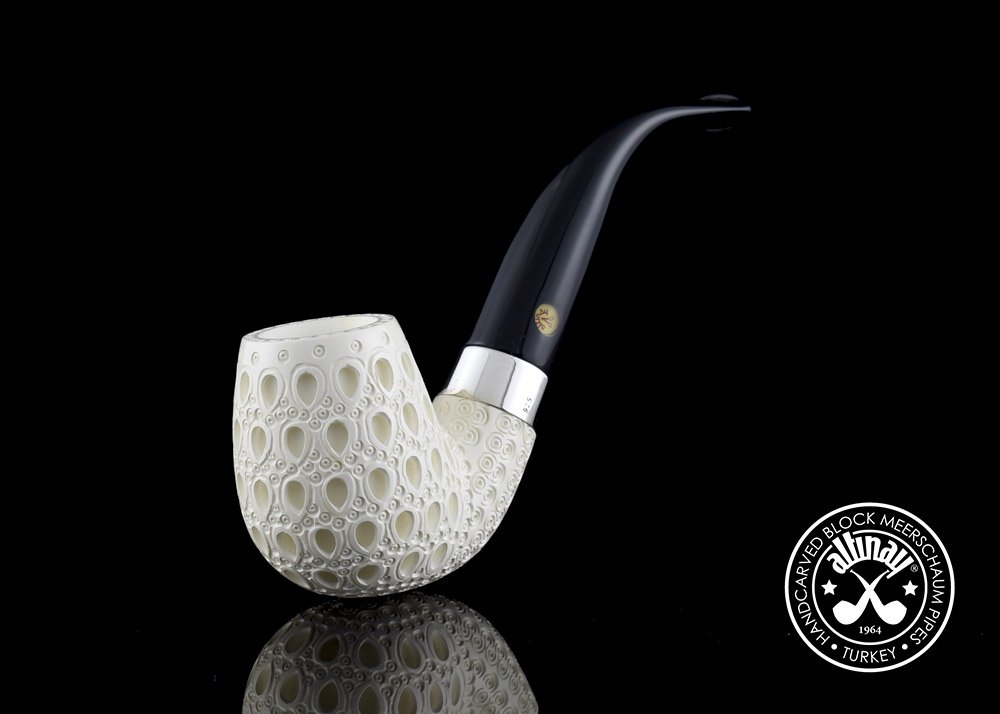 altinay-classic-bent-meerschaumpfeife-gebogen-silberring image 1