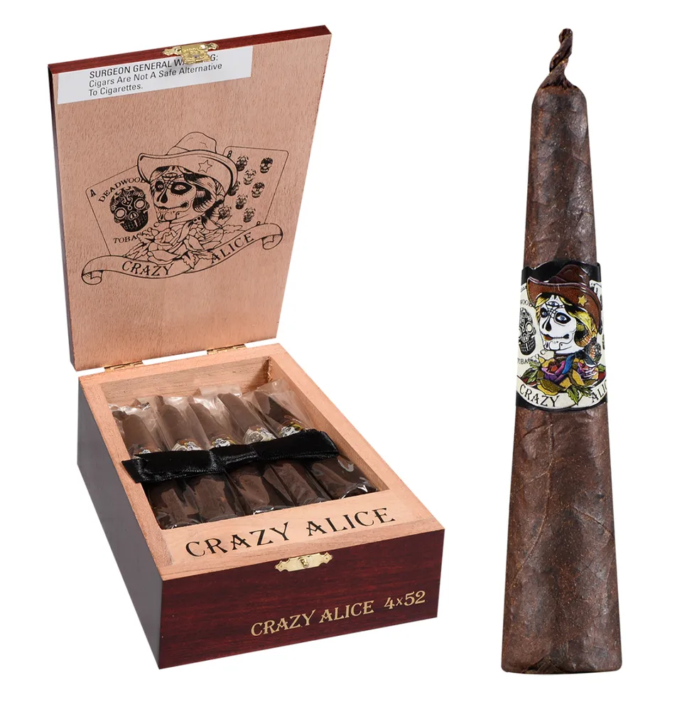 drew-estate-deadwood-crazy-alice-zigarre-maduro-pyramid image 1