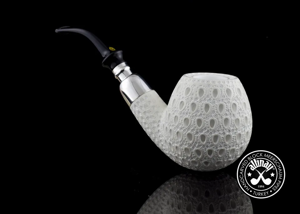 altinay-spigot-bent-apple-meerschaumpfeife-silber-spigot image 1