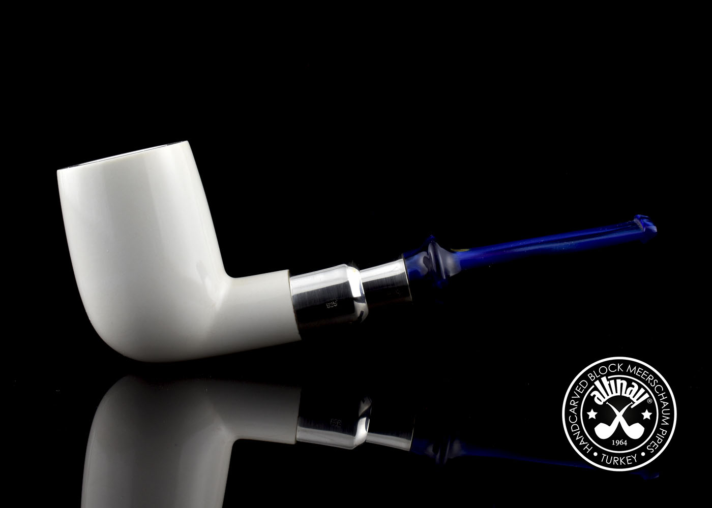 altinay-spigot-billiard-meerschaumpfeife-silber-9 image 2