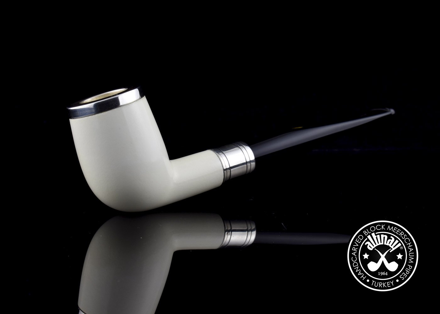 altinay-spigot-army-top-silver-billiard-meerschaumpfeife-silber image 1
