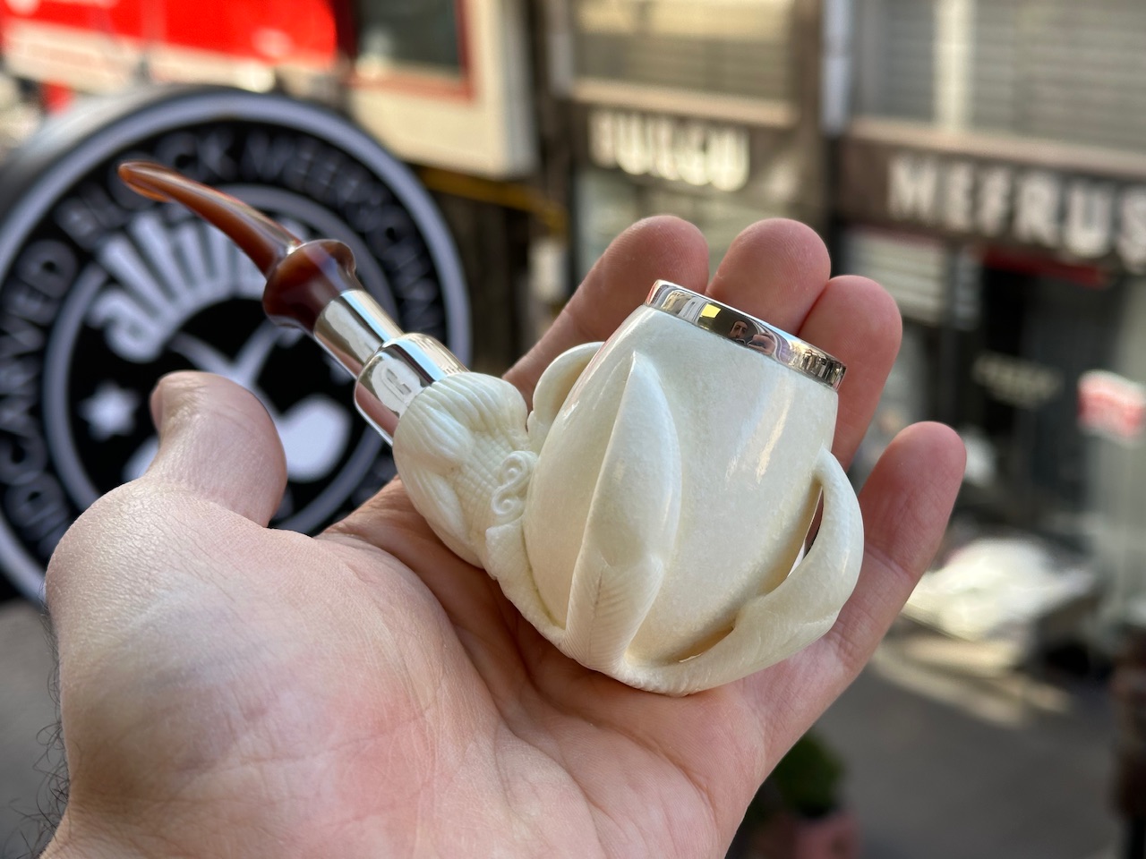 altinay-translucent-top-silver-claw-spigot-tabakpfeife-meerschaum image 4