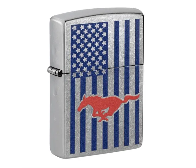 zippo-ford-mustang-benzinfeuerzeug-street-chrome-flagge image 1