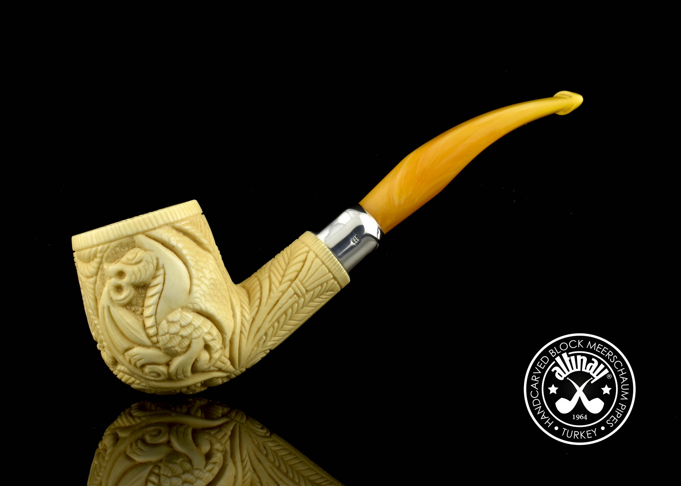 altinay-army-bent-billiard-meerschaumpfeife-drache image 3