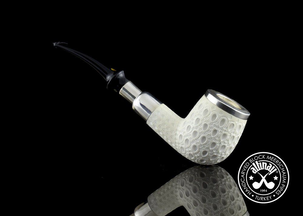 altinay-spigot-army-top-silver-bent-billiard-meerschaumpfeife-silber image 4