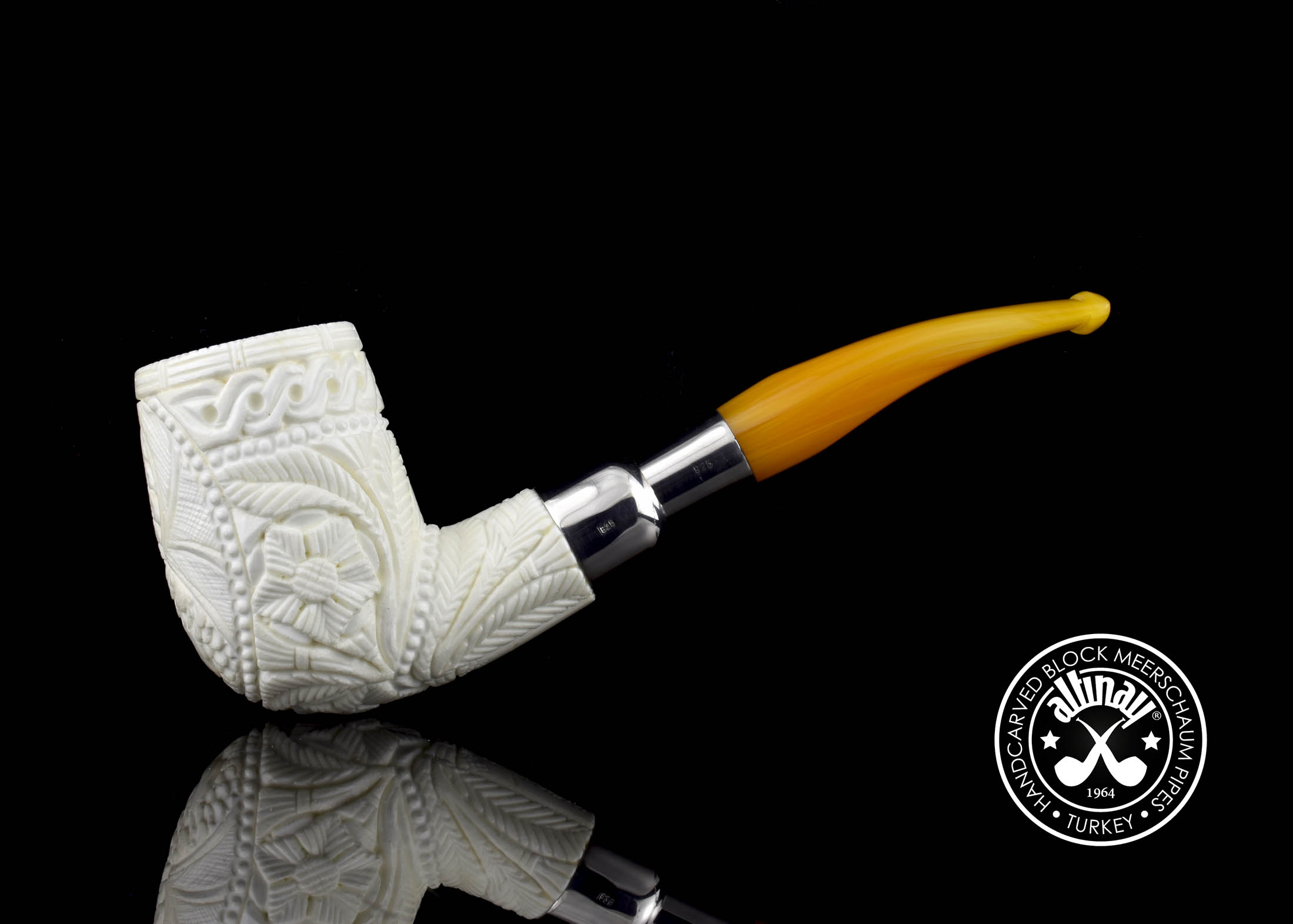 altinay-spigot-billiard-52242-meerschaumpfeife-drachenmotiv-silber image 8