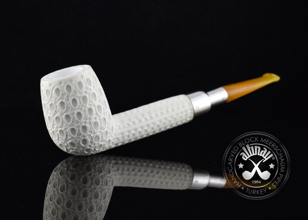 altinay-spigot-lovat-15159-latticed-meerschaumpfeife-silber image 1