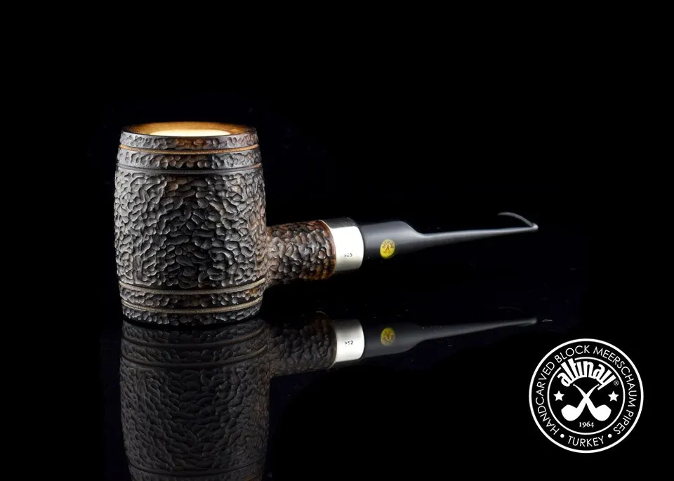 altinay-black-barrel-30098-tabakpfeife-meerschaum-silberband image 1
