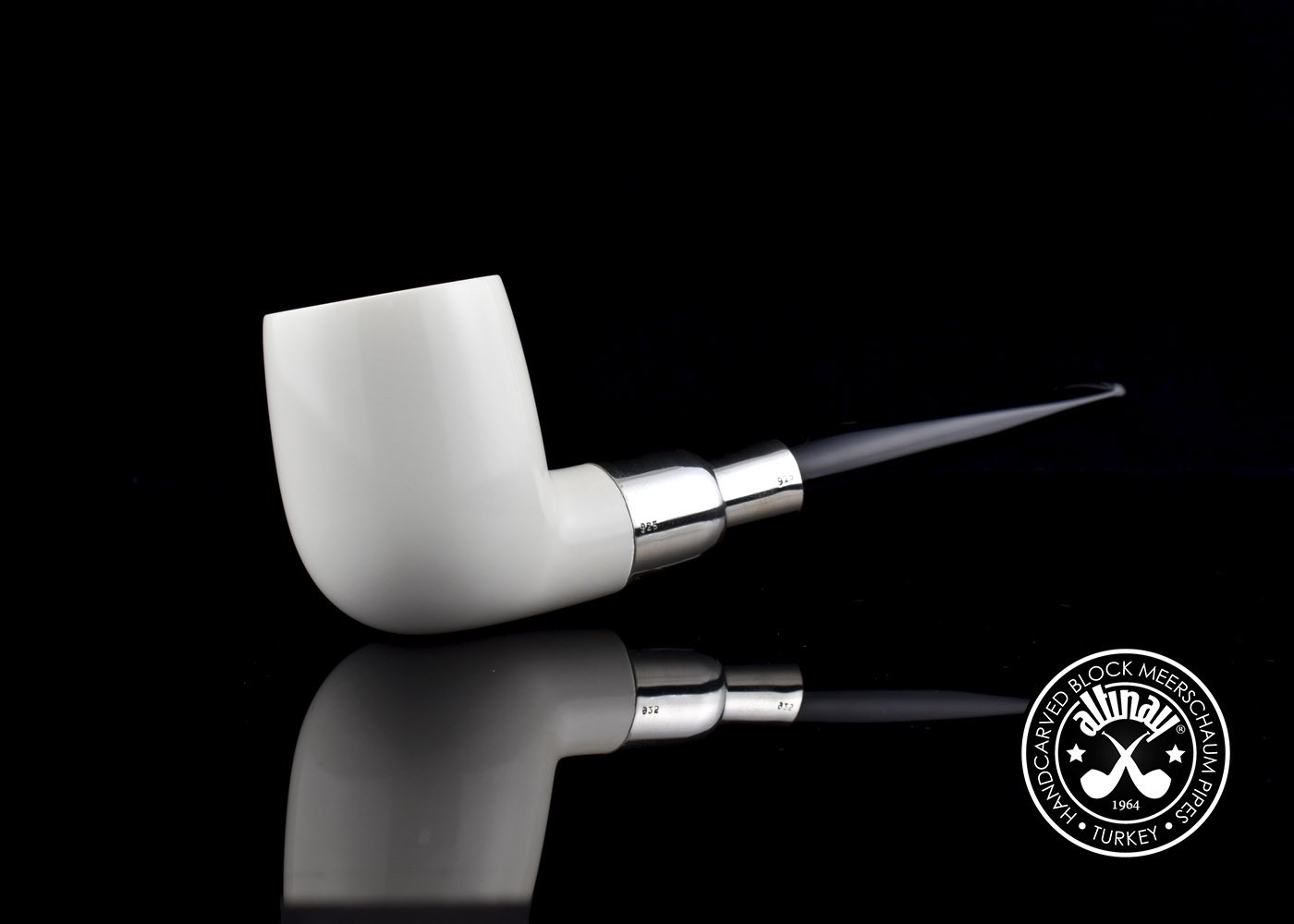 altinay-spigot-billiard-meerschaumpfeife-silberring image 2