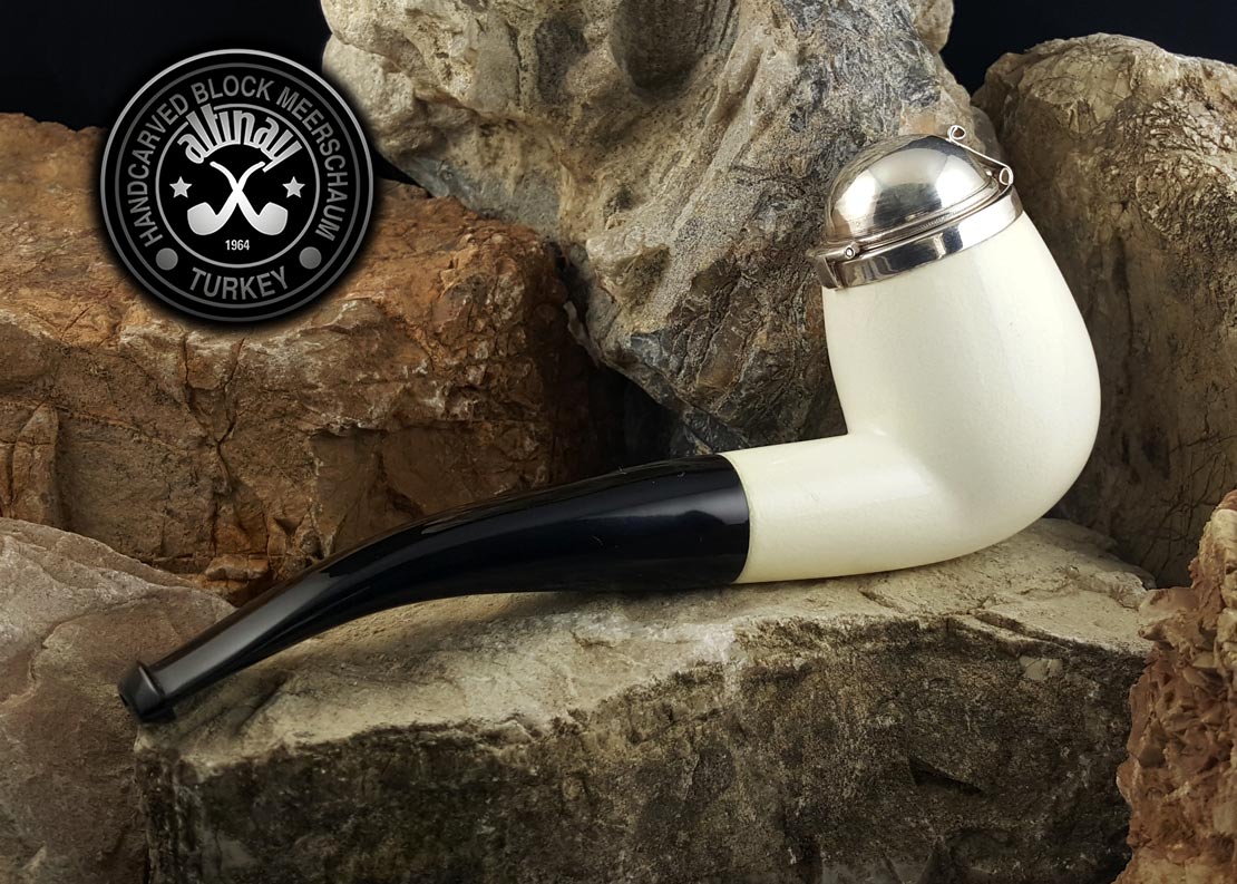 altinay-classic-bent-meerschaumpfeife-mit-silberdeckel image 4