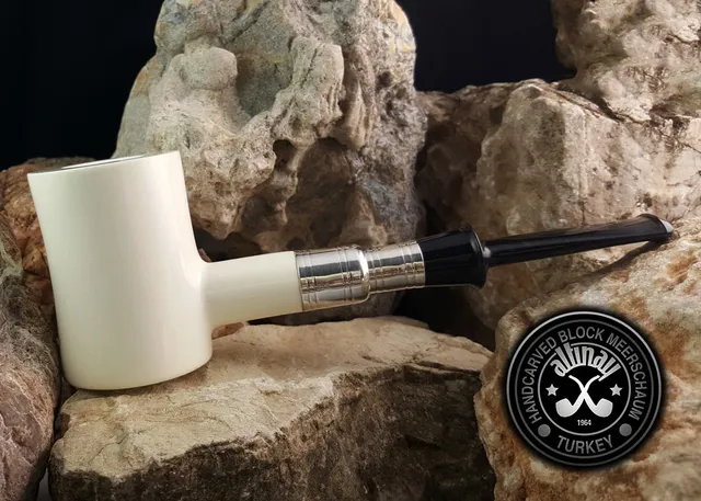 altinay-spigot-poker-meerschaumpfeife-silber-standpfeife image 1
