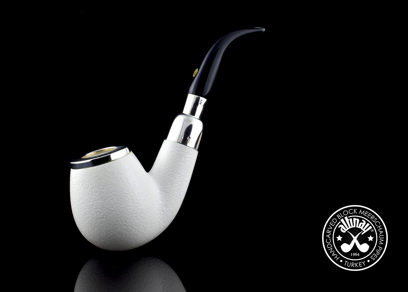 altinay-spigot-bent-brandy-meerschaumpfeife-silber-gebogen image 2