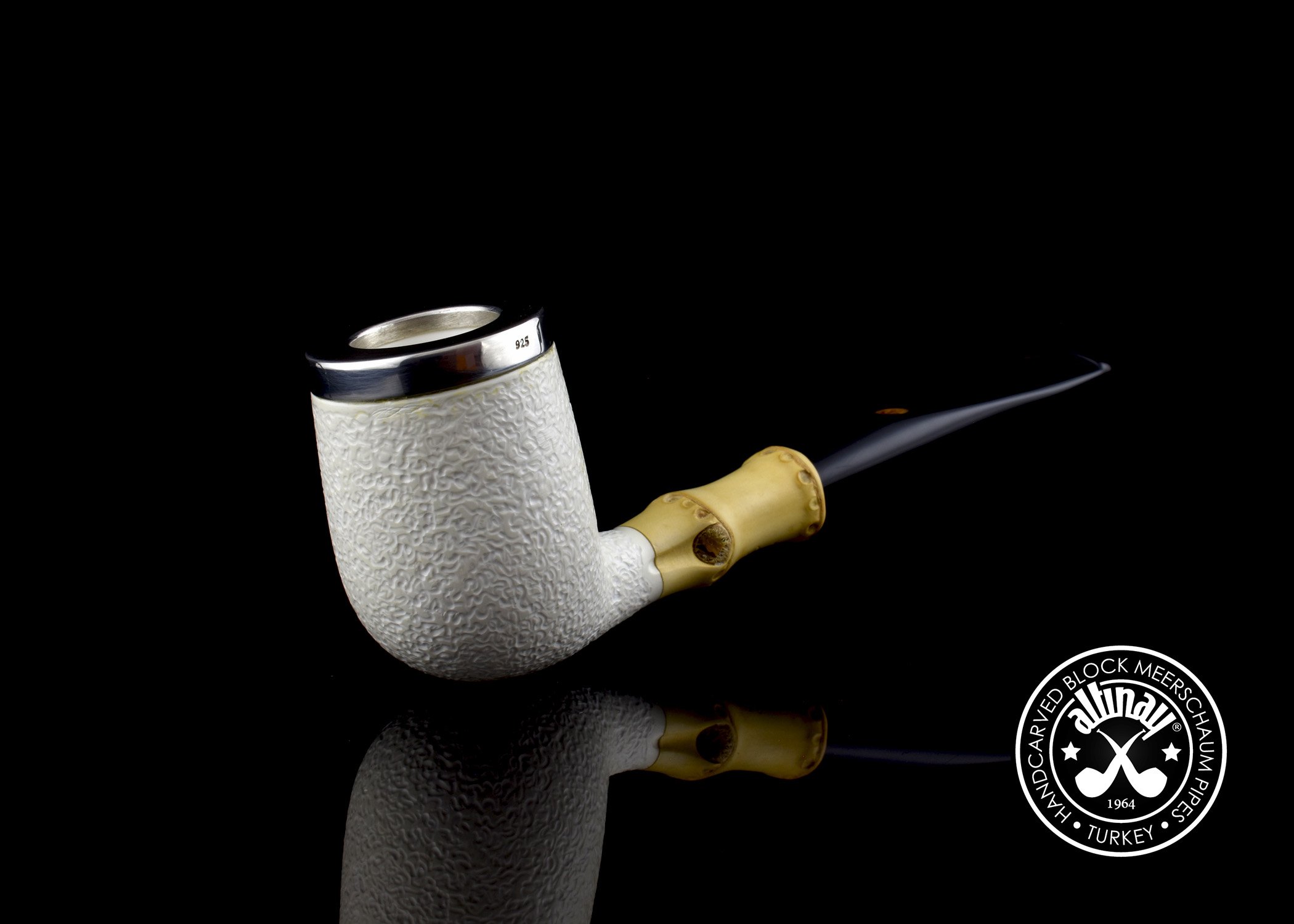 altinay-bamboo-top-silver-billiard-tabakpfeife-meerschaum image 2