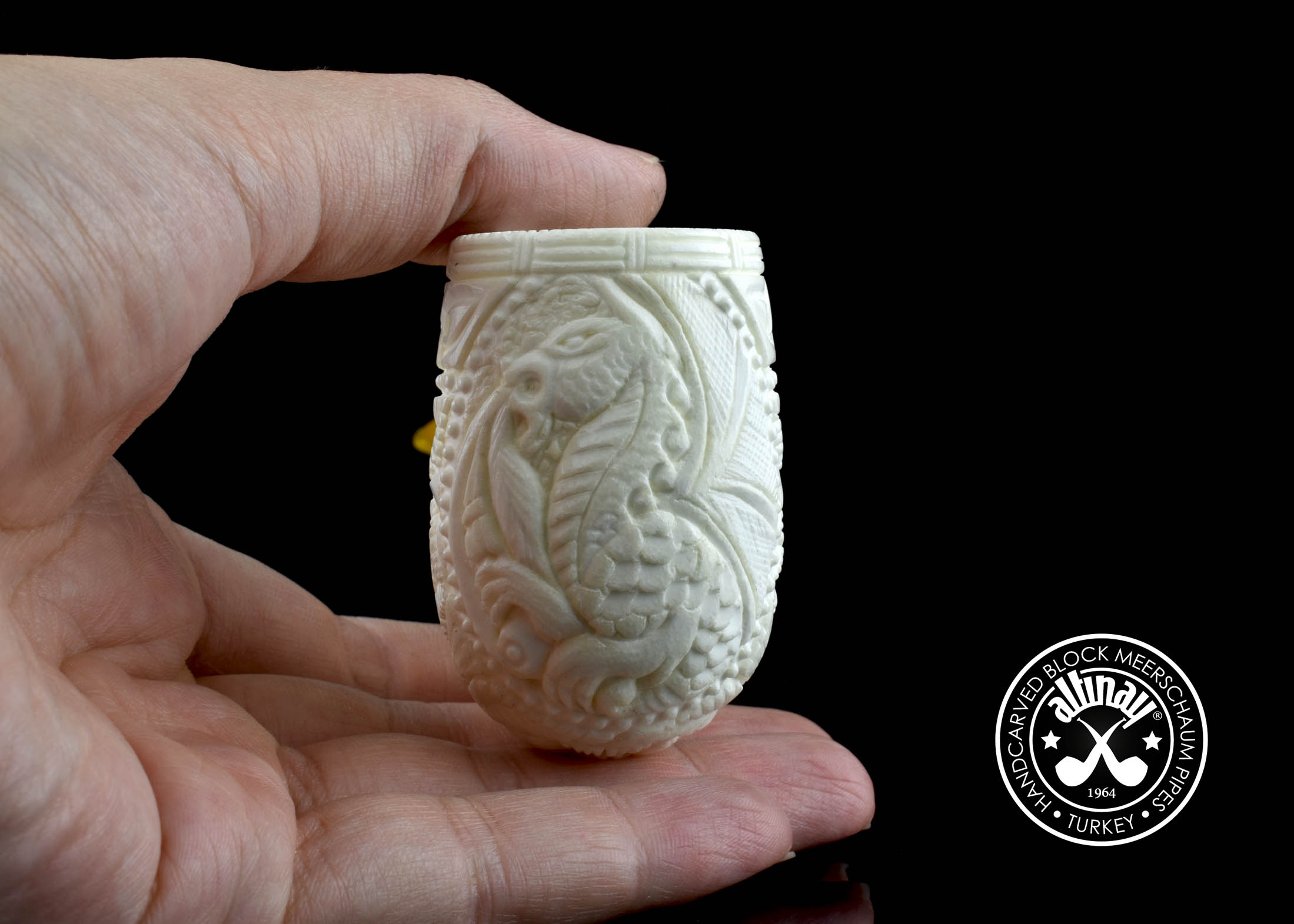 altinay-spigot-billiard-52242-meerschaumpfeife-drachenmotiv-silber image 2