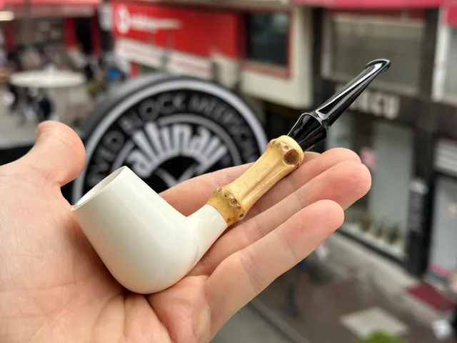 altinay-bamboo-billiard-meerschaumpfeife-mit-bambusholm image 1