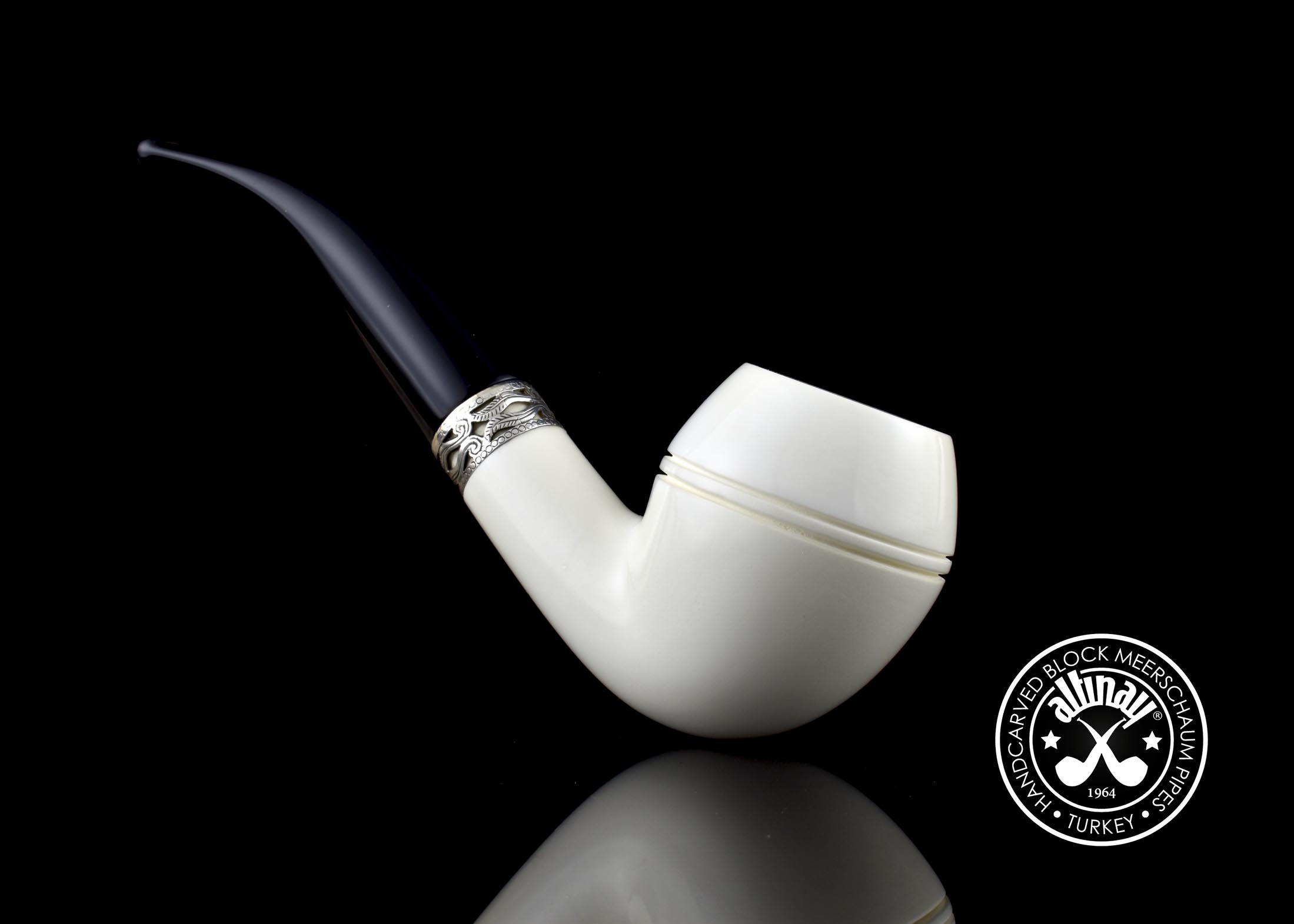 altinay-classic-rhodesian-meerschaumpfeife-silberring-3 image 1