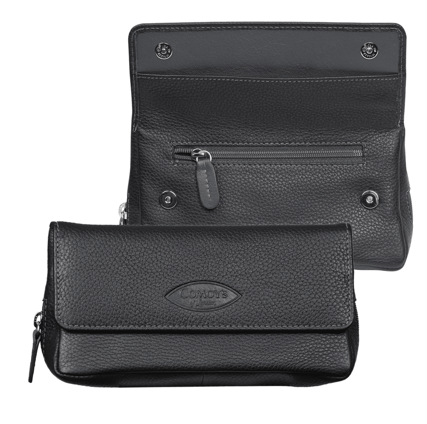 comoy-s-tabakbeutel-leder-schwarz-grau-1-pfeife image 1