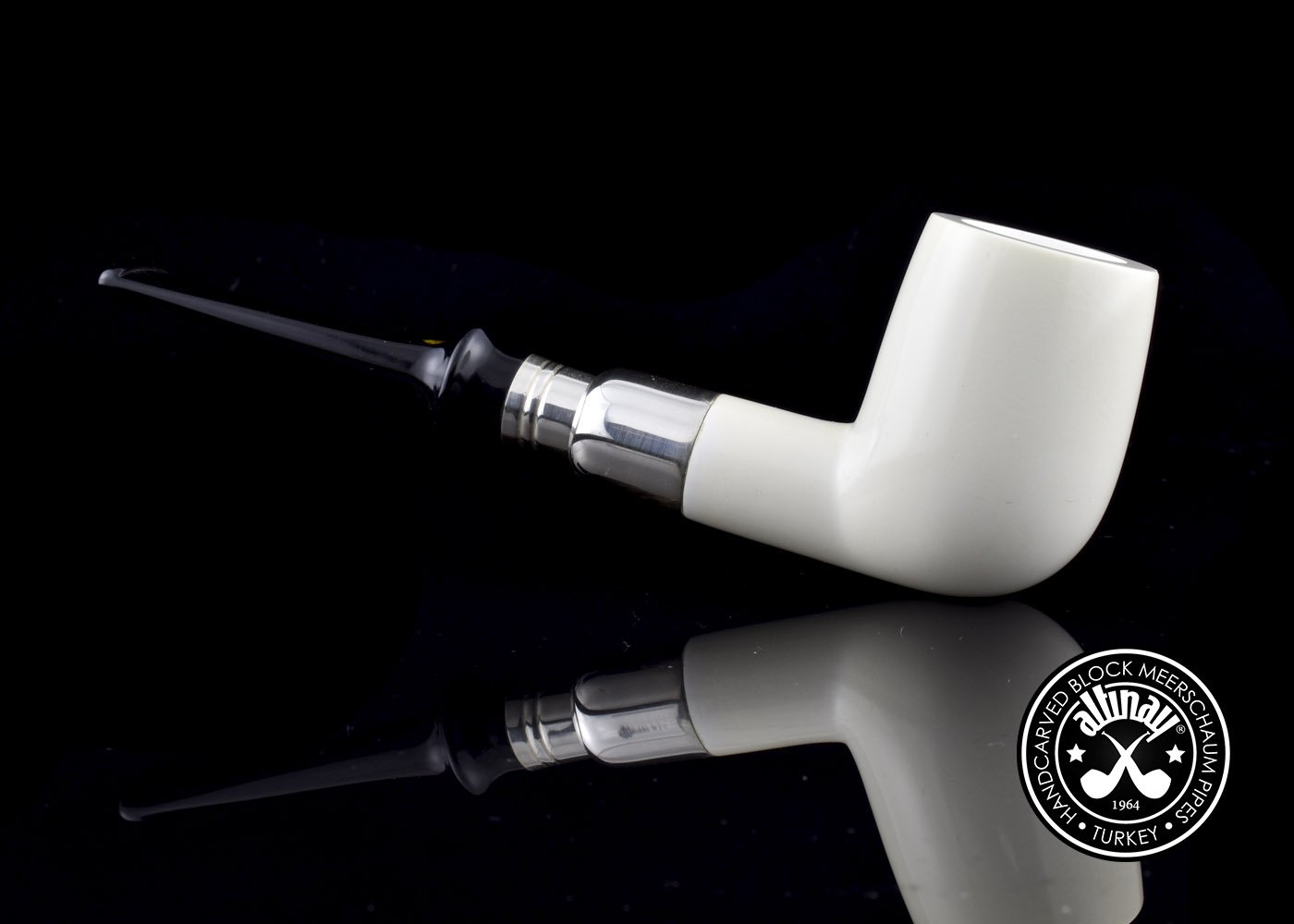 altinay-spigot-billiard-meerschaumpfeife-silber-3 image 2