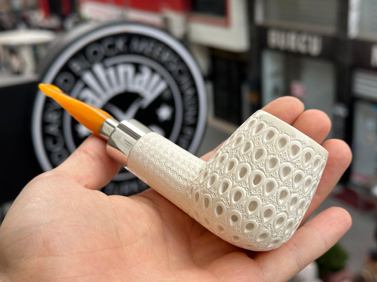 altinay-spigot-billiard-meerschaumpfeife-silber-tabakpfeife-glatt image 4