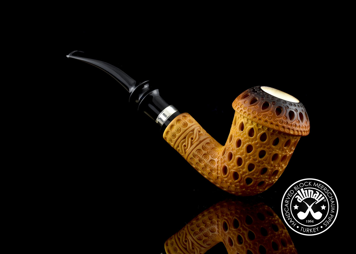 altinay-calabash-meerschaumpfeife-silberband-natur image 2