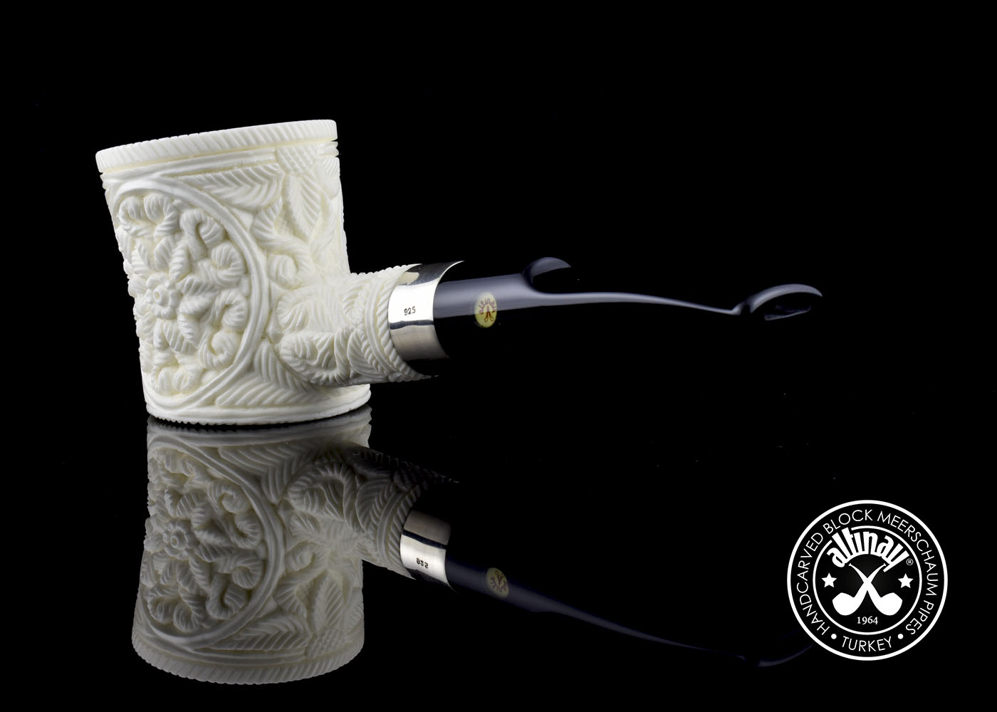 altinay-classic-poker-meerschaumpfeife-mit-silberring-natur image 4
