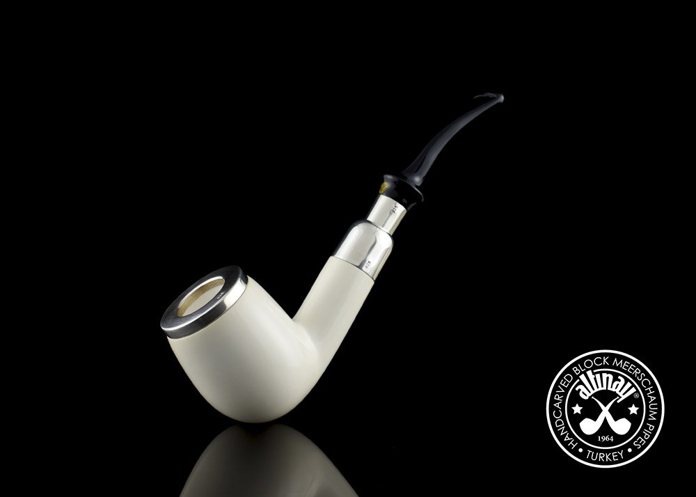 altinay-spigot-bent-billiard-meerschaumpfeife-silber-gebogen image 5