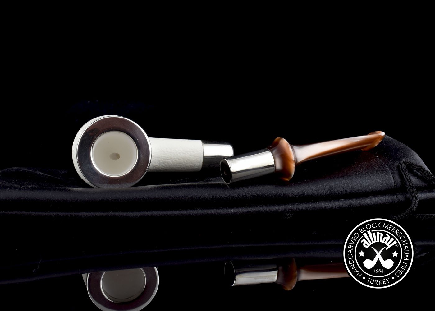 altinay-spigot-billiard-meerschaumpfeife-silber-top image 5