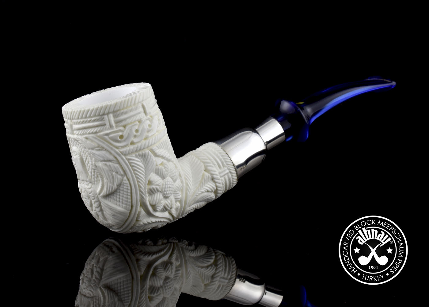 altinay-eagle-s-claw-billiard-tabakpfeife-adler-silber-spigot image 2