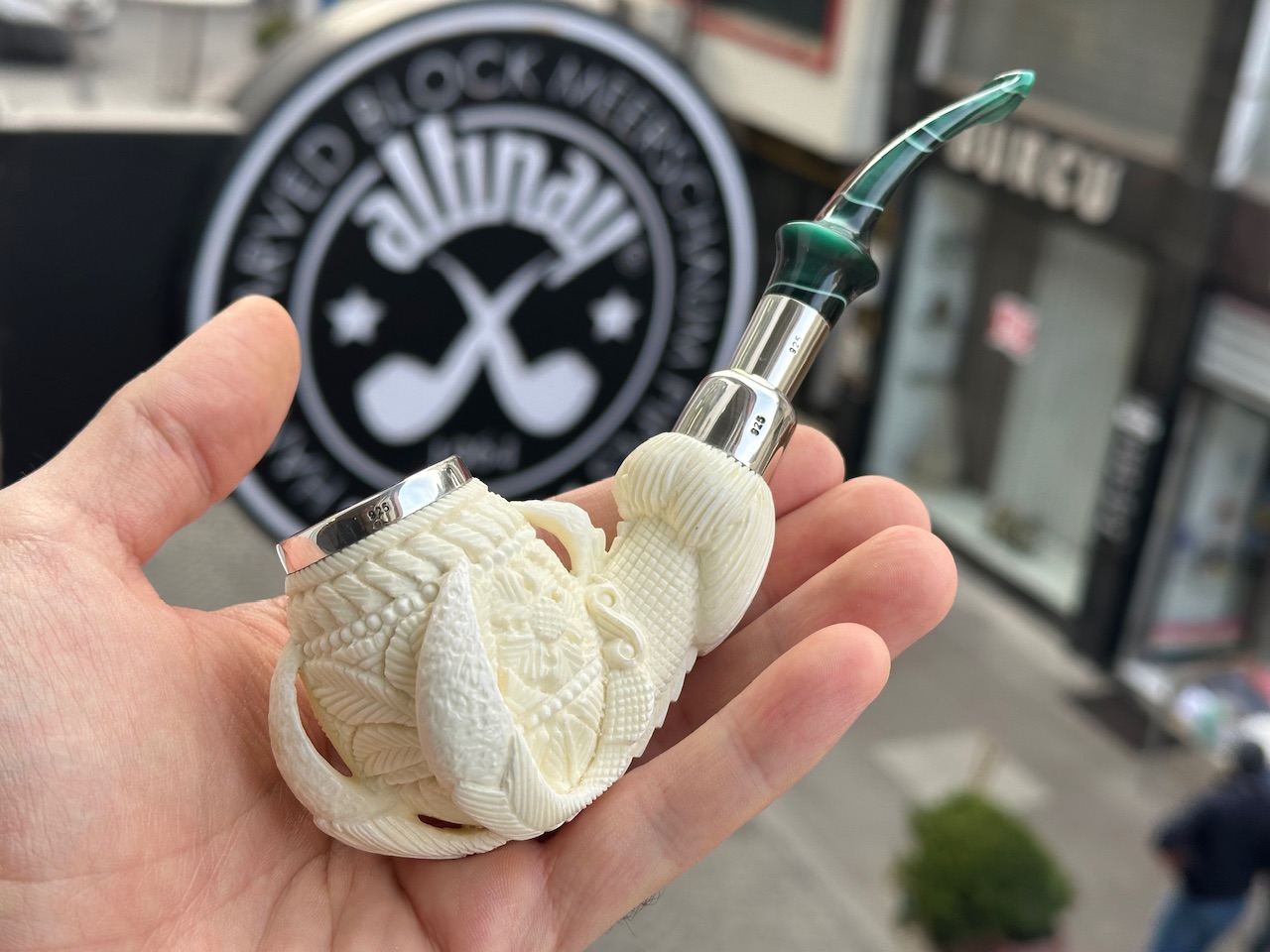altinay-eagle-s-claw-meerschaumpfeife-silber-spigot-kralle image 3