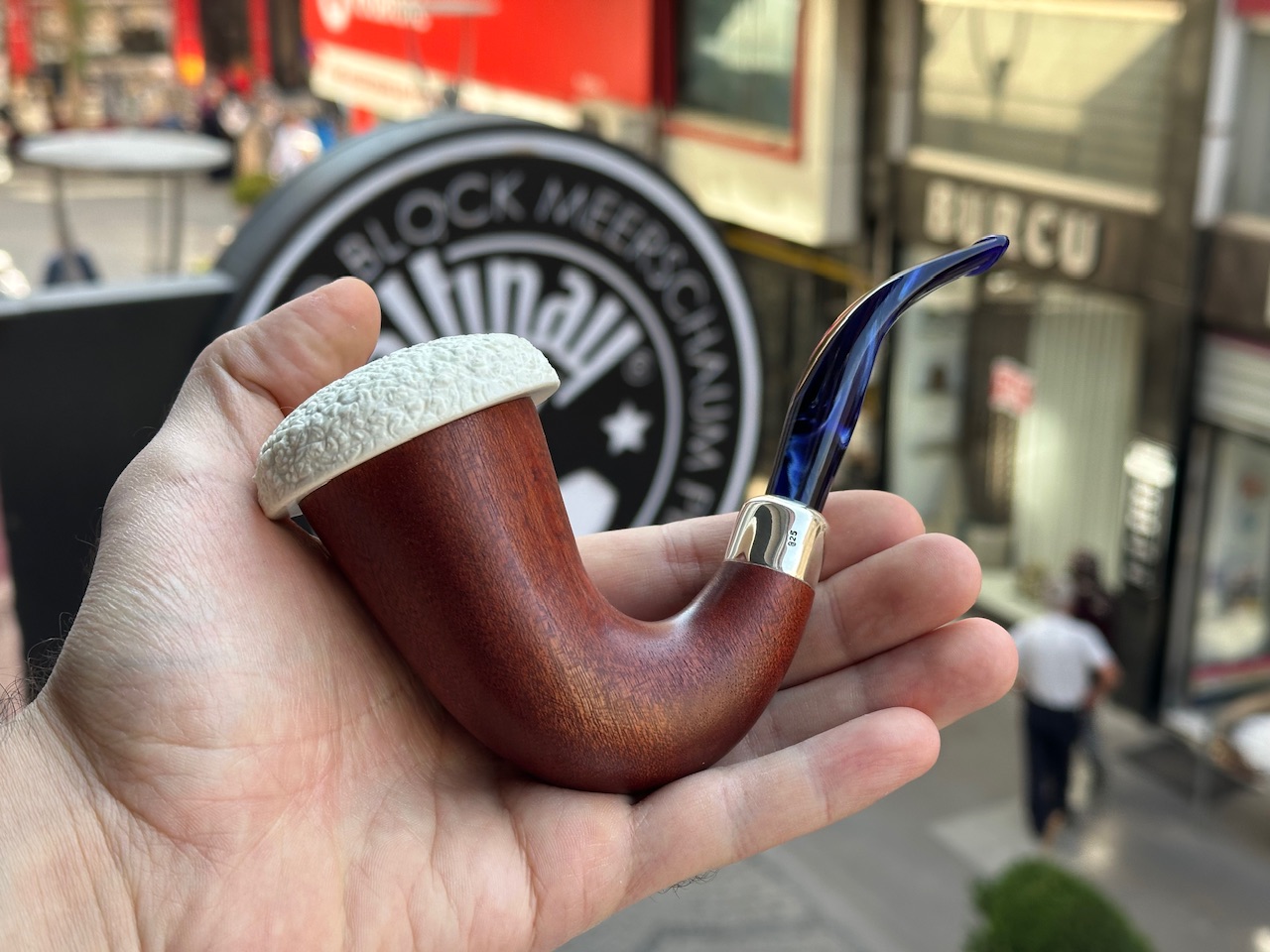 altinay-calabash-mahagoni-meerschaumpfeife-silber-army image 2