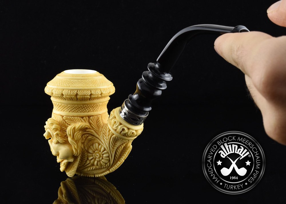 altinay-calabash-pferd-meerschaumpfeife-silberring-mit-stopfer-set image 6