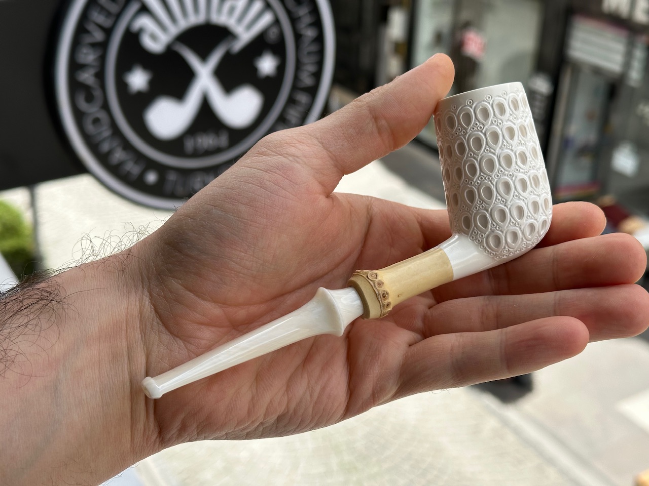 altinay-bamboo-billiard-meerschaumpfeife-handcut-stem image 2
