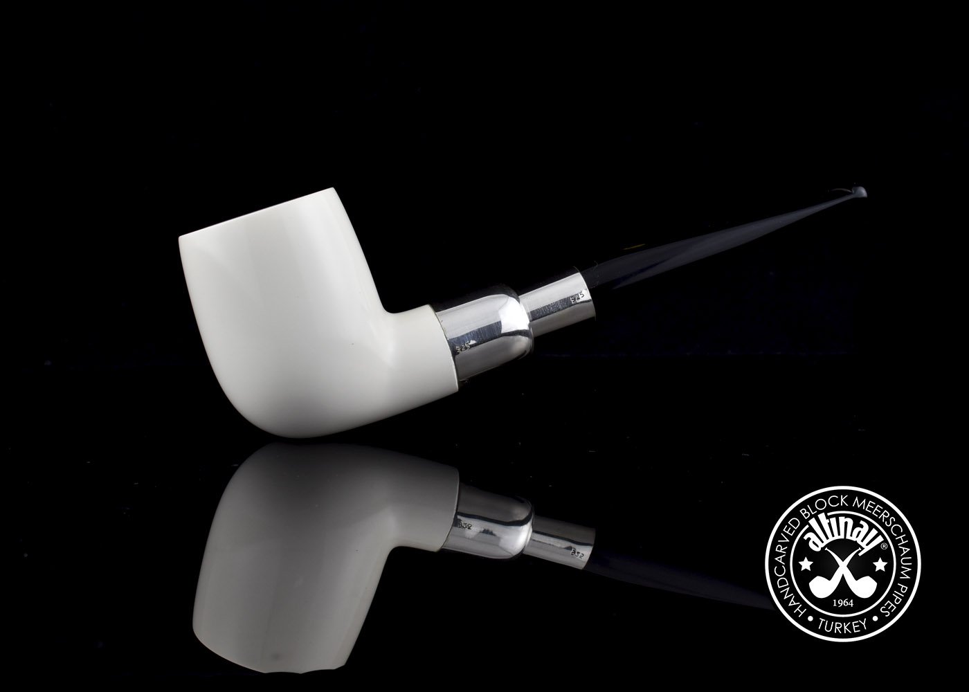 altinay-spigot-billiard-meerschaumpfeife-silberring image 3