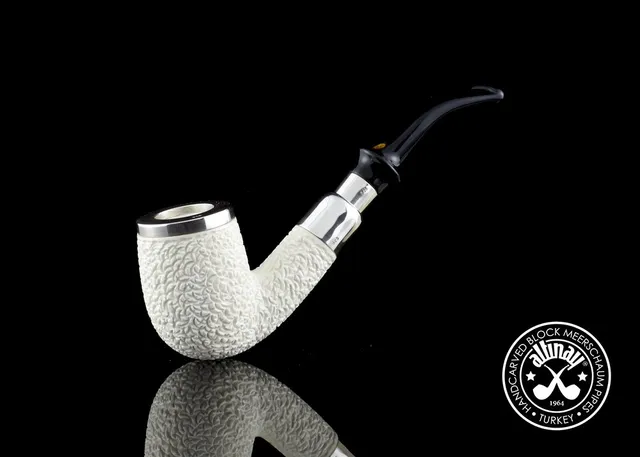 altinay-spigot-top-silver-bent-billiard-meerschaumpfeife-gebogen image 1