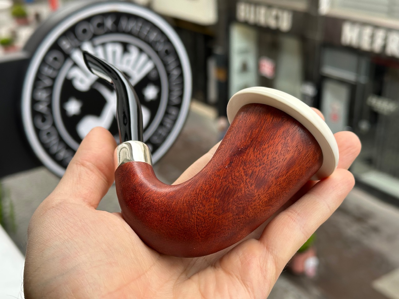 altinay-calabash-mahogany-pfeife-silber-army-meerschaum image 5