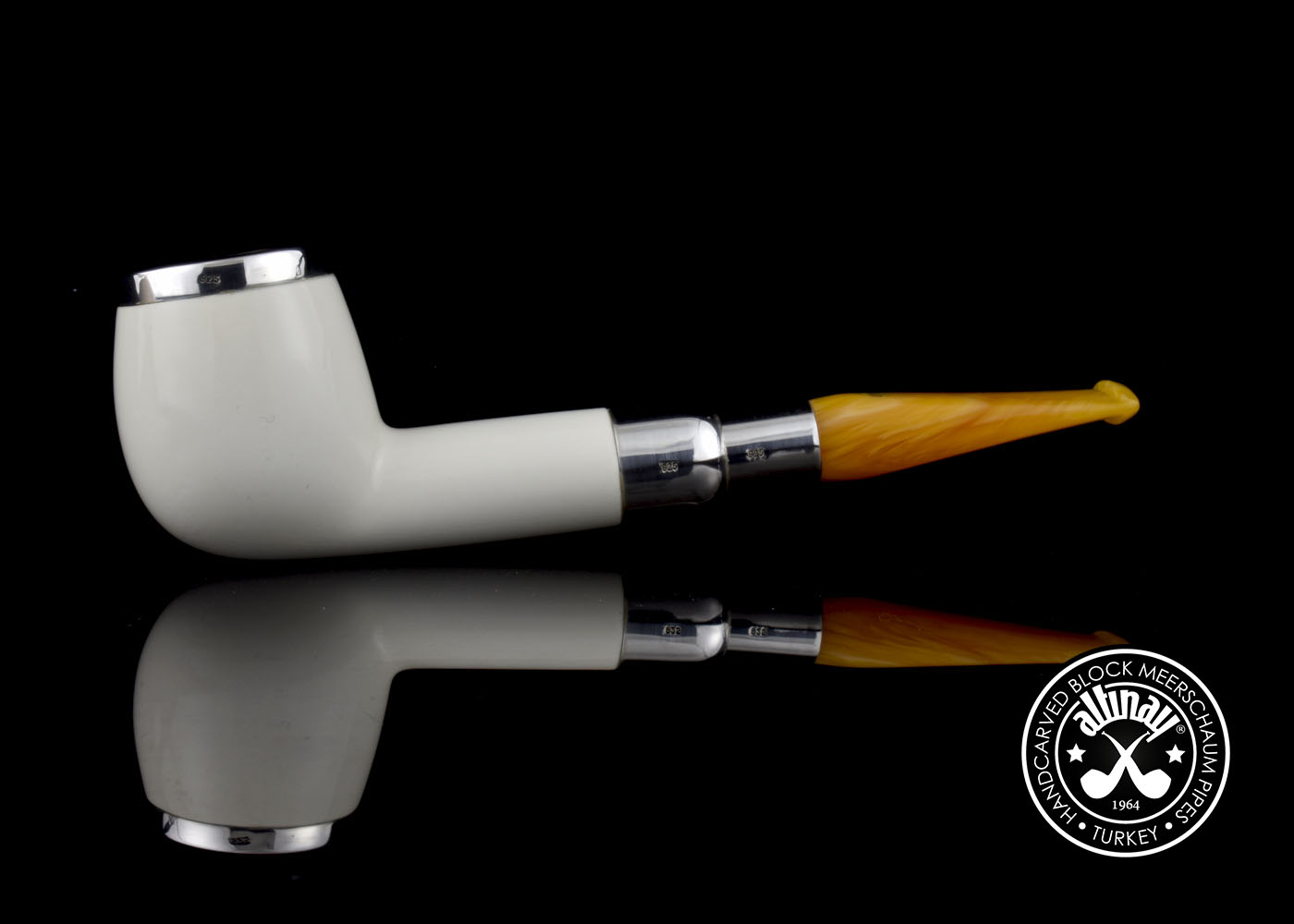 altinay-spigot-billiard-meerschaumpfeife-silber-top-2 image 4