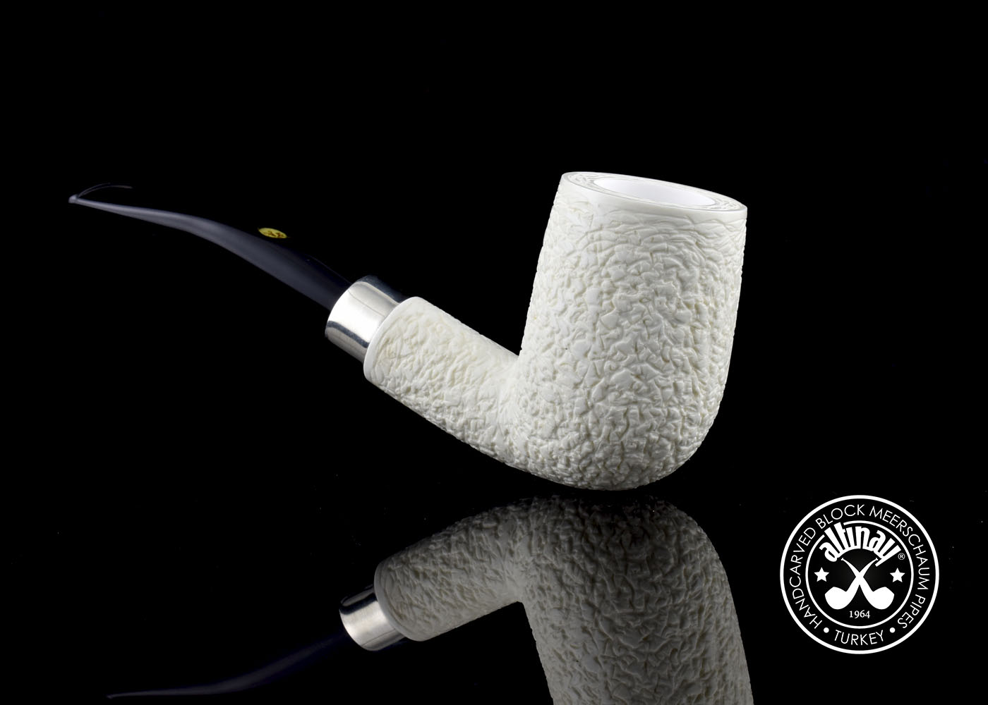 altinay-spigot-army-bent-billiard-meerschaumpfeife-silber image 3